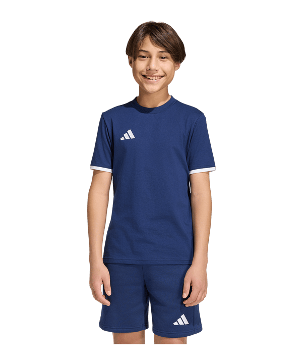 adidas Entrada 26 Trainingsshirt Kids Dunkelblau - weiss