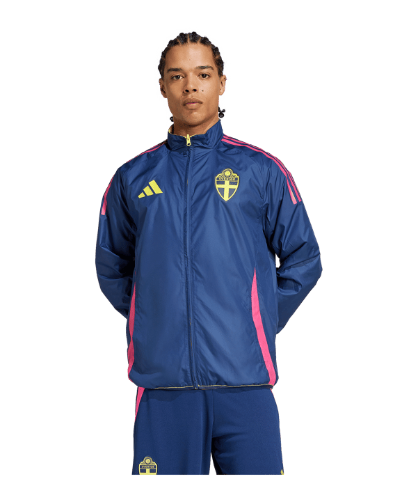 adidas SvFF Schweden Präsentationsjacke Blau - blau