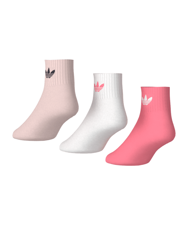 adidas Originals Mid Ankle 3er Pack Chaussettes Rouge - rouge