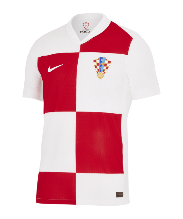 Nike Kroatien Authentic Trikot Home EM 2024 Weiss Rot Weiss F100 - weiss