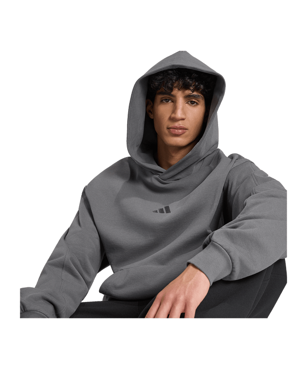 adidas Kit Small Logo Hoody Grigio - grigio