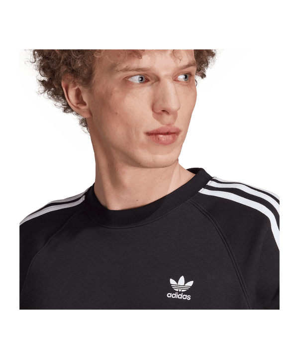 adidas Originals 3S Crew Sweatshirt Schwarz - schwarz