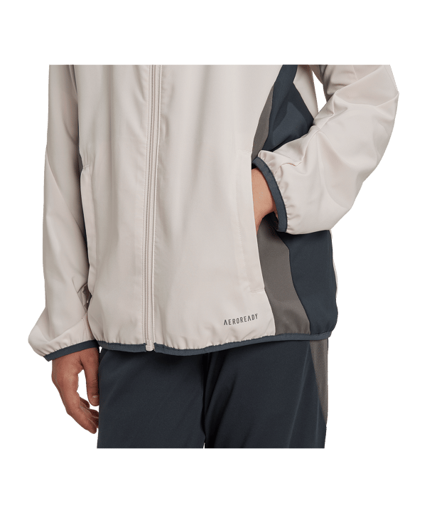 adidas Real Madrid Prematch Jacke Kids Grau - rosa