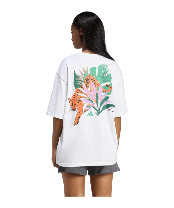 adidas Animal Oversize T-Shirt Damen Weiß - weiss