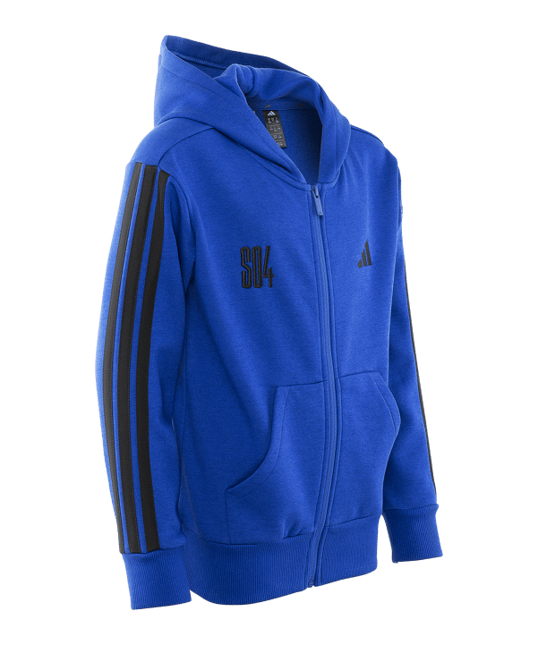 adidas FC Schalke 04 Essentials Kapuzenjacke Kids Blau - blau