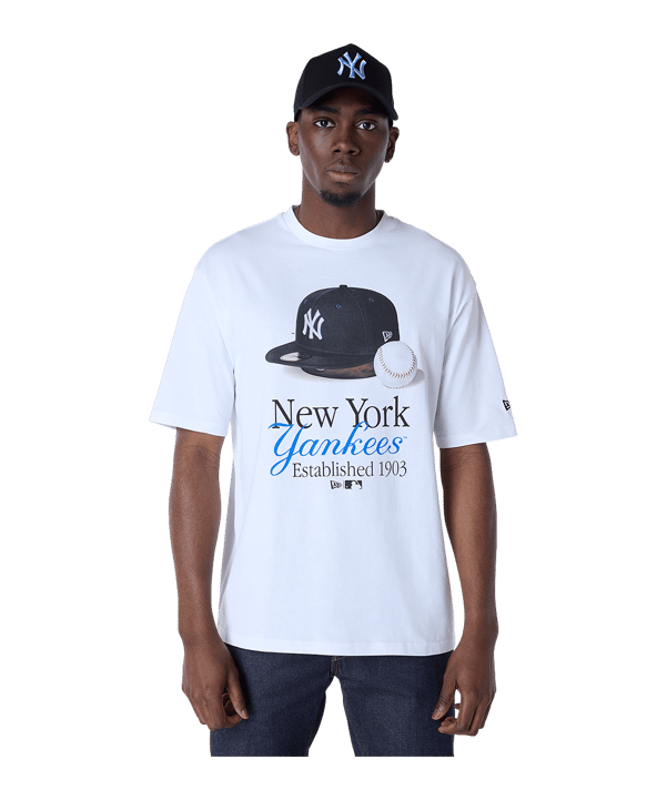 New Era MLB New York Yankees Script Graphic T-Shirt Weiß - weiss