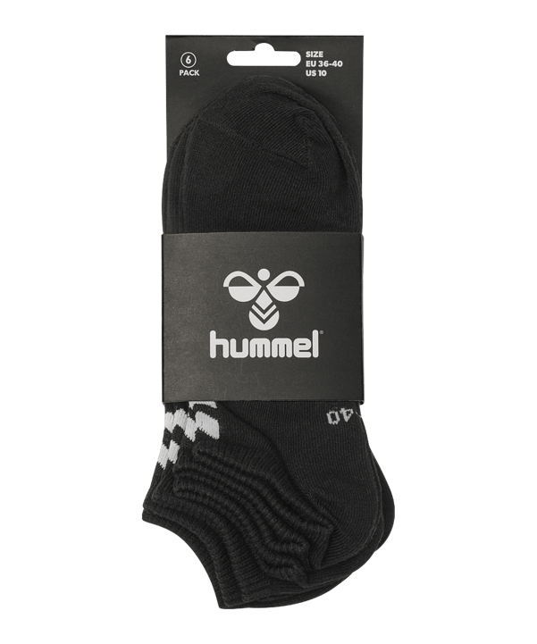 Hummel Chevron 6-Pack Ankle Socken Schwarz F2042 - schwarz