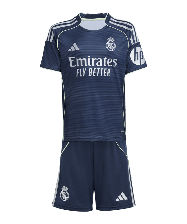 adidas Real Madrid Mini Trikot Set Away 2025/2026 Kids Blau - blau