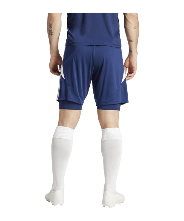 adidas Tiro 24 Training 2in1 Short Blau Weiss - blau