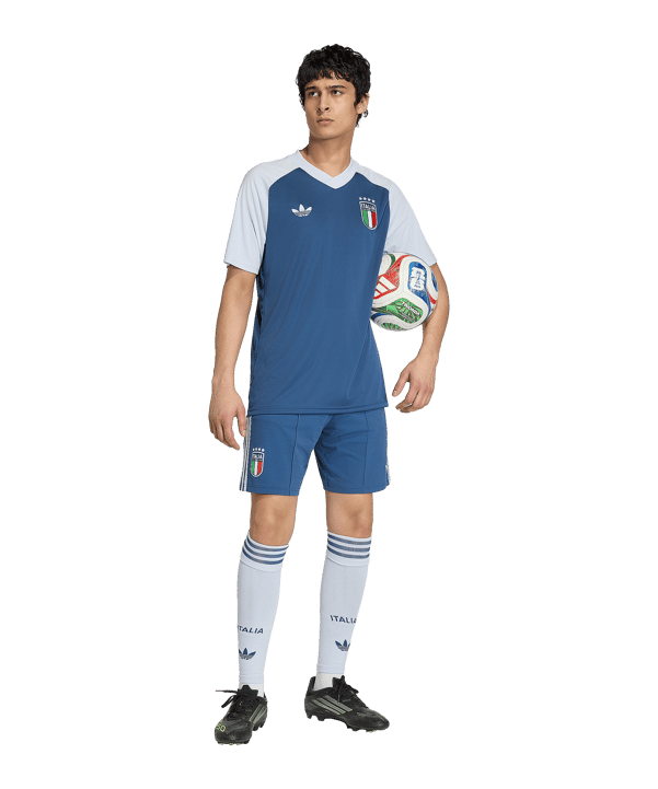 adidas FIGC Italien Prematch Trikot Away WM 2026 Blau - blau
