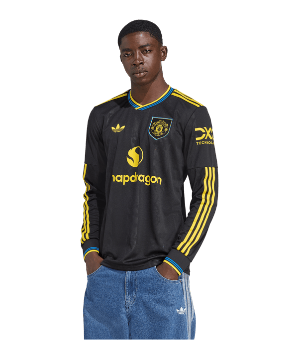 adidas Manchester United Trikot langarm 3rd 2025/2026 Schwarz - schwarz