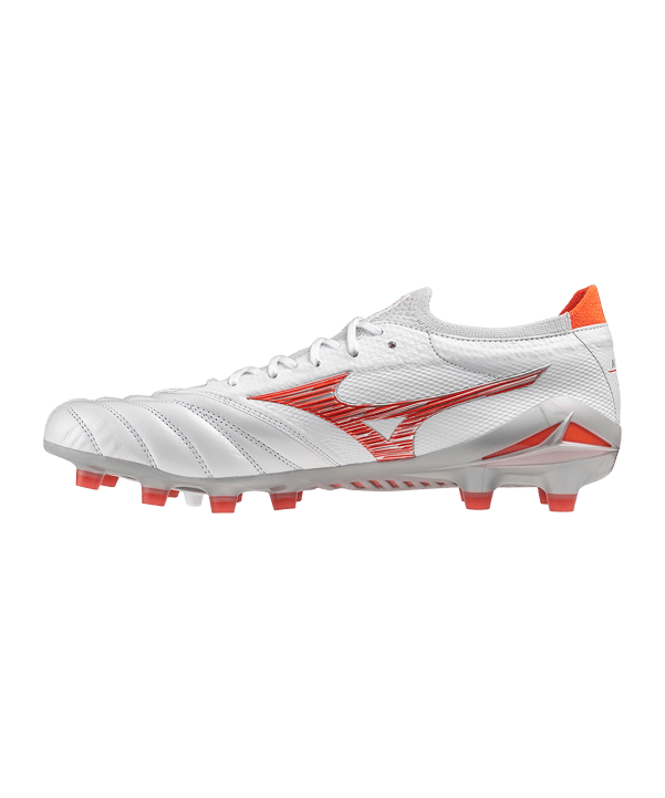 Mizuno Morelia Neo IV Alpha Made in Japan FG Charge Weiss Rot F60 - weiss
