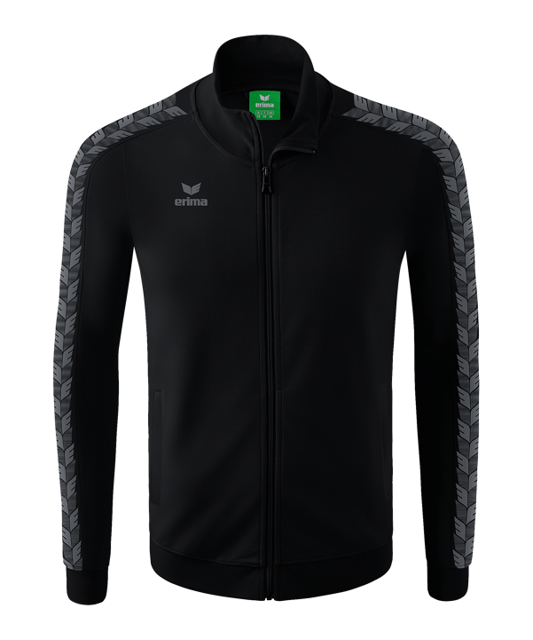 Erima Essential Team Tracktop Jacke Schwarz Grau - schwarz