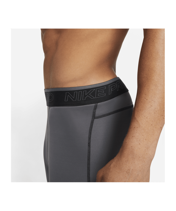 Nike Pro Dri-FIT 3/4 Tight Grau Schwarz F068 - grau