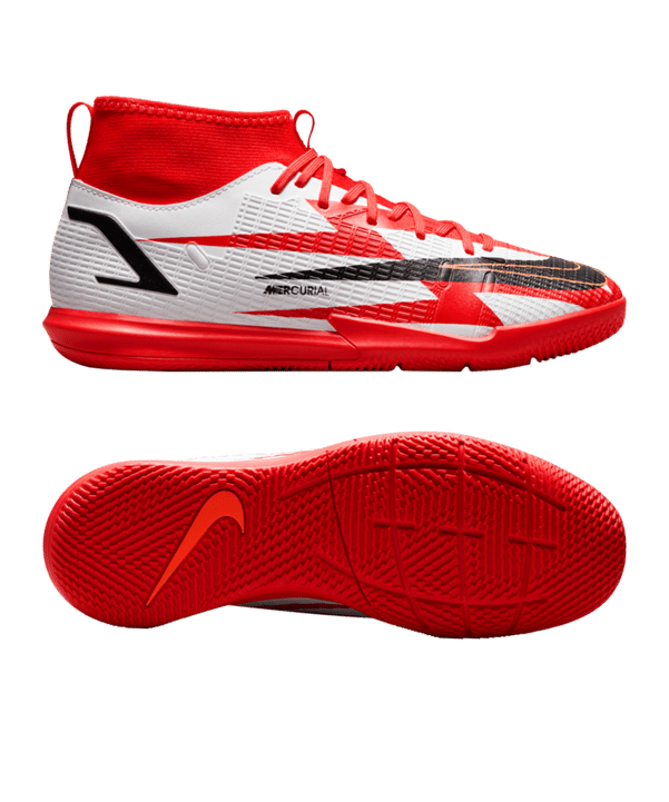 Nike Jr Mercurial Superfly VIII Academy CR7 IC Kids Rot F600 - rot
