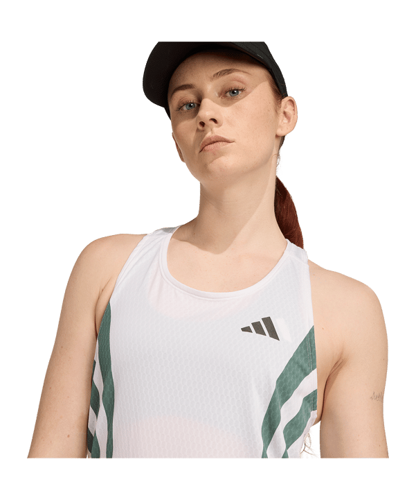 adidas Adizero Archive Running Singlet Tanktop Damen Weiß - weiss