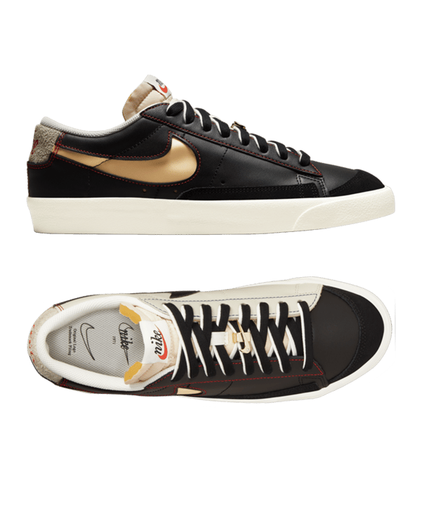 Nike Blazer Low Schwarz Beige Gold F001 - schwarz