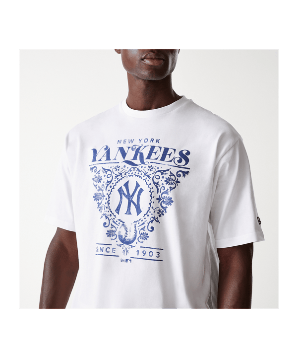 New Era MLB New York Yankees Floral Graphic Oversized T-Shirt Weiß - weiss