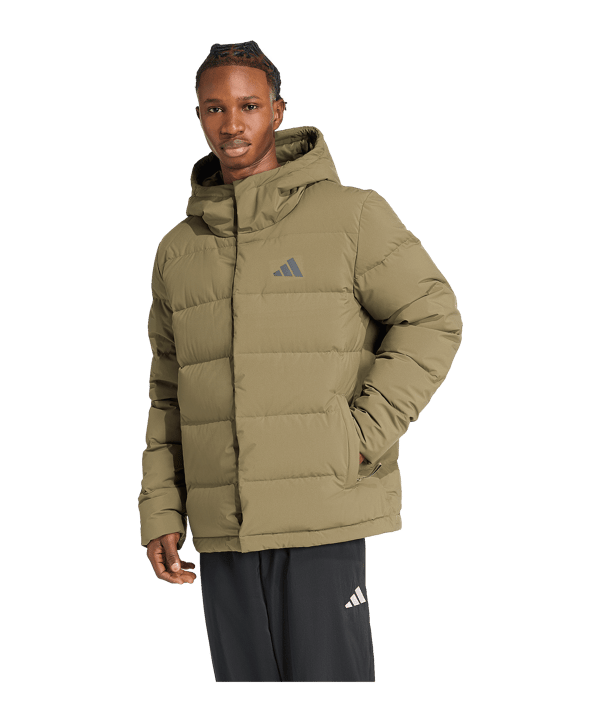 adidas Helionic CLIMAWARM Hooded Down Jacke Grün - gruen