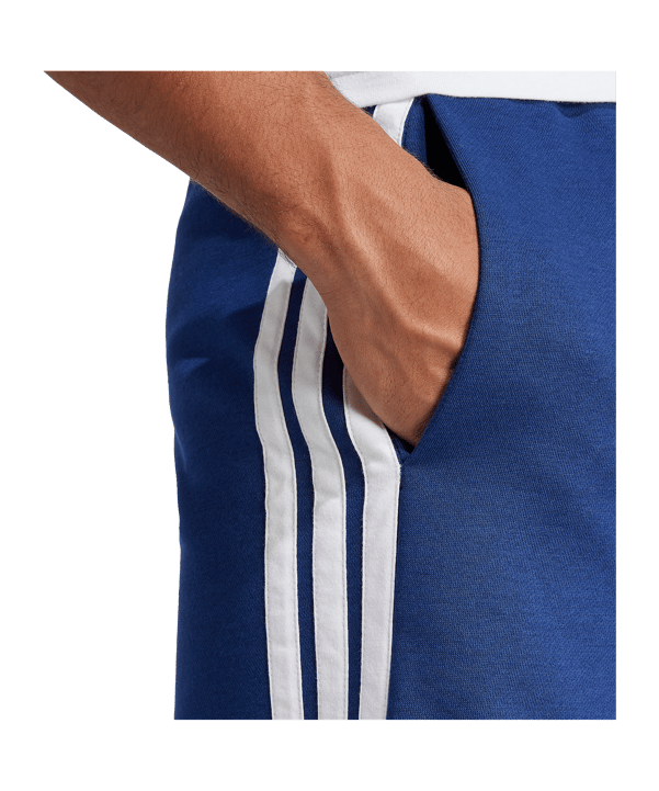 adidas Essentials Three Stripes Fleece Pantaloncini Blu - blu