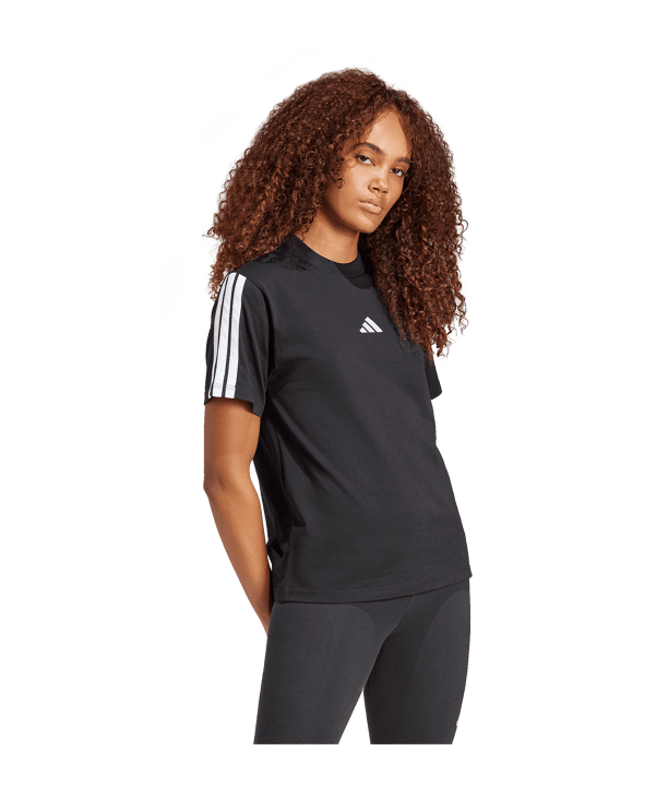adidas Essentials 3 Stripes T-Shirt Damen Schwarz - schwarz
