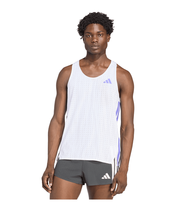 adidas Adizero Running Singlet T-Shirt Weiß - weiss