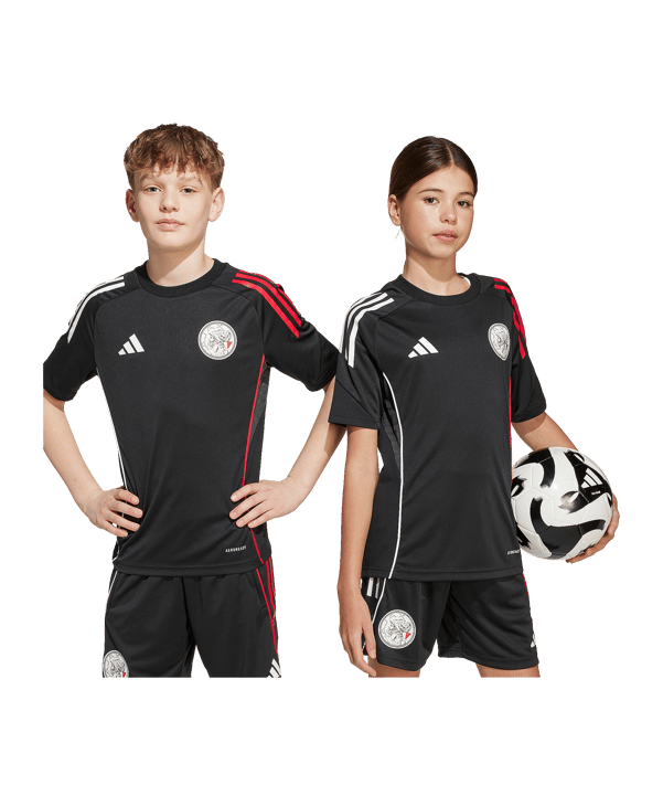 adidas Ajax Amsterdam Training T-Shirt Kids Schwarz - schwarz