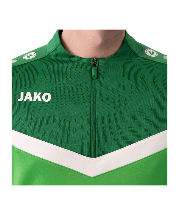JAKO Iconic HalfZip Sweatshirt Kids Grün F222 - gruen