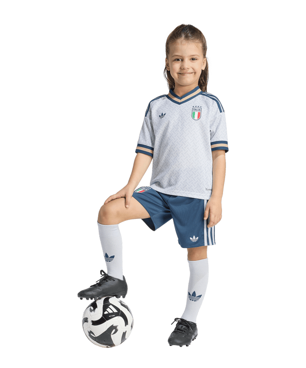 adidas FIGC Italien Trikot Set Away WM 2026 Kids Blau - blau