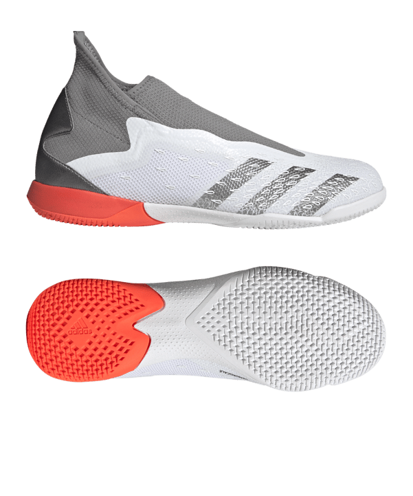 adidas Predator FREAK.3 LL IN White Spark Weiss Grau Rot - weiss