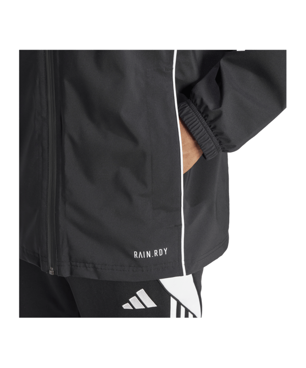 adidas Tiro 24 Regenjacke Schwarz Weiss - schwarz