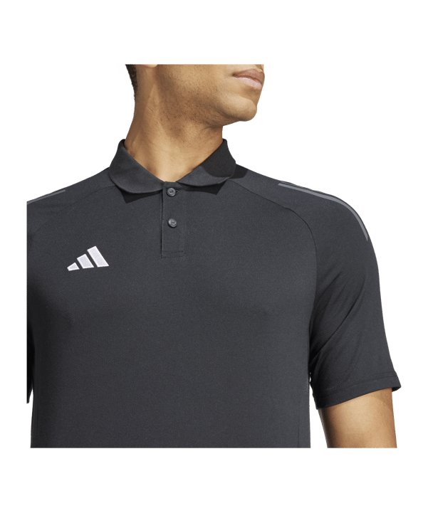 adidas Tiro 24 Comp Poloshirt Schwarz Grau - schwarz