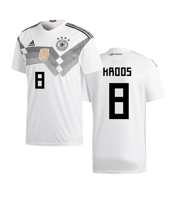 adidas DFB Deutschland Trikot Home WM 2018 Weiss inkl. Kroos 8 - weiss
