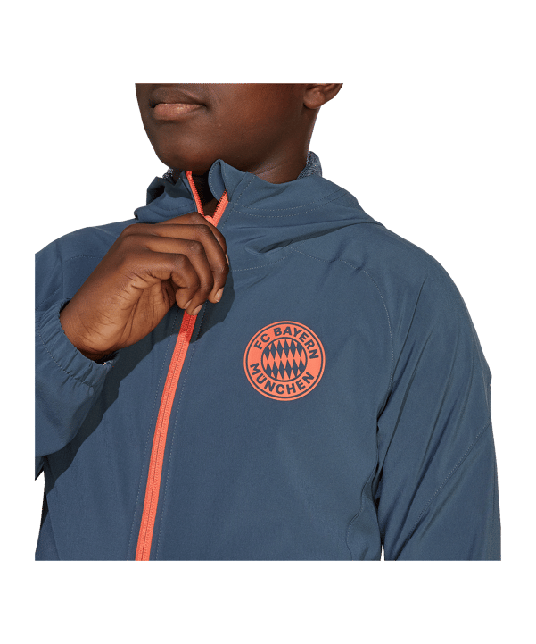adidas FC Bayern München Tech Travel Jacke Kids Grau - grau