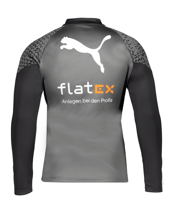 PUMA Borussia Mönchengladbach Halfzip Sweatshirt mit Sponsor Grau Weiss F01 - grau