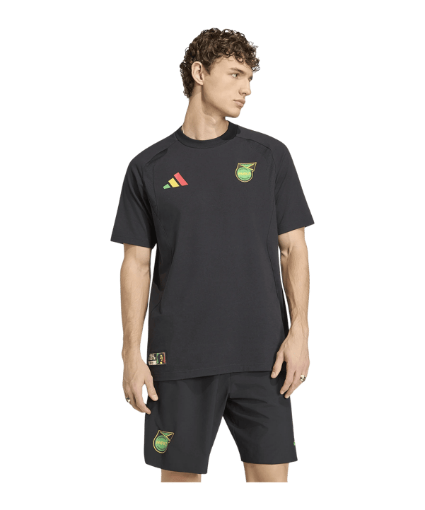 adidas JFF Jamaika Tiro Travel T-Shirt Schwarz