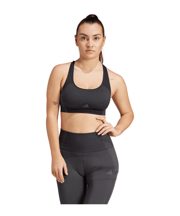adidas Aeroknit Sport-BH Schwarz - schwarz