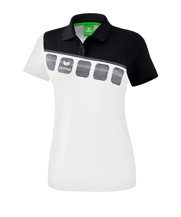 Erima 5-C Poloshirt Damen Weiss Schwarz - weiss