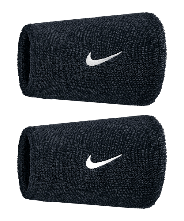 Nike Swoosh Classic Doublewide 2Pk Polsino Nero C010 - nero