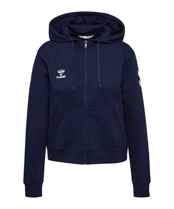 Hummel Go 2.0 Chevron Kapuzenjacke Damen Blau F7026 - blau
