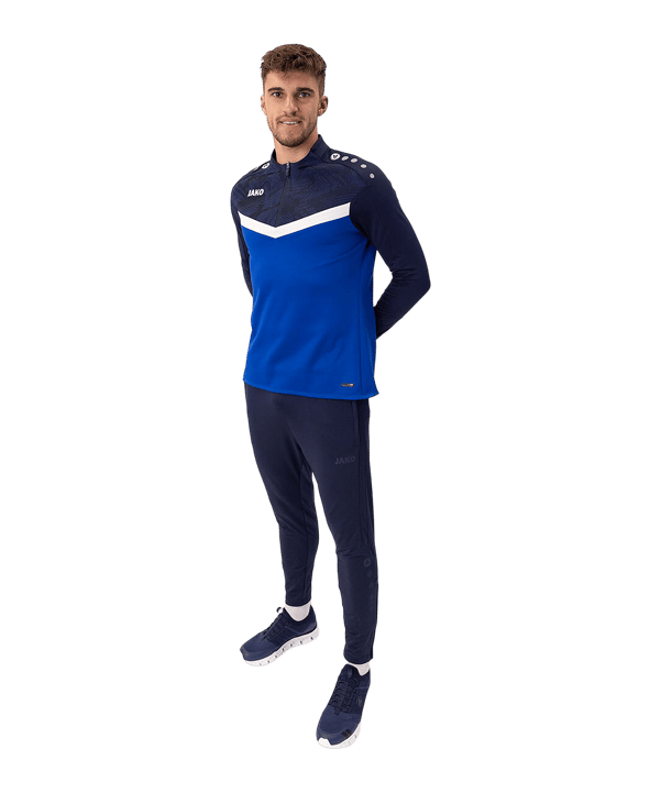 JAKO Iconic HalfZip Sweatshirt Blau F403 - blau