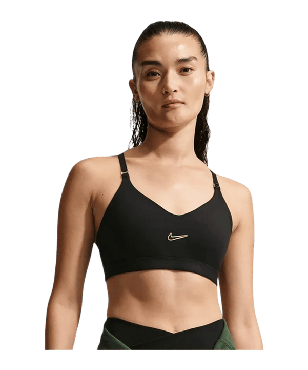 Nike Dri-Fit Indy Gloss Sport-BH Damen Schwarz F010 - schwarz