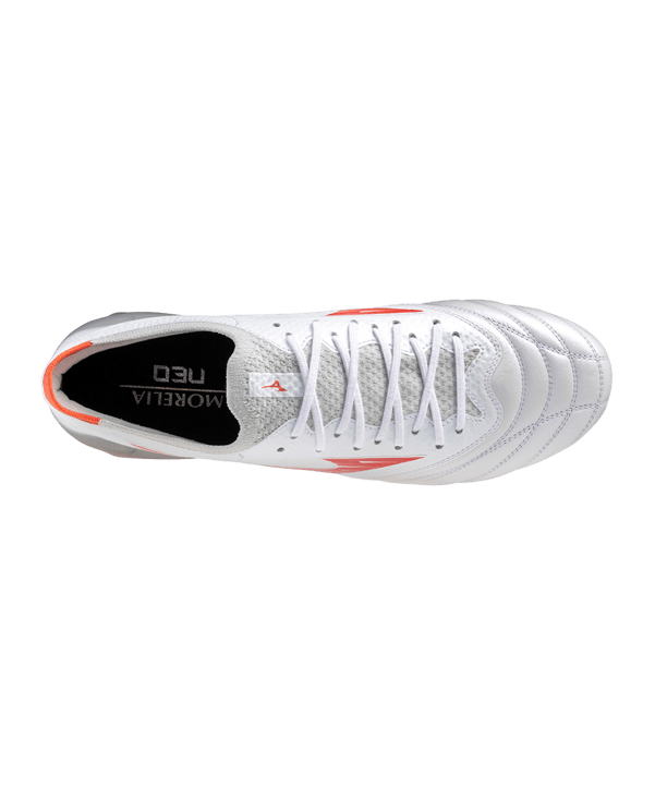 Mizuno Morelia Neo IV Elite FG Charge Weiss Rot F60 - weiss
