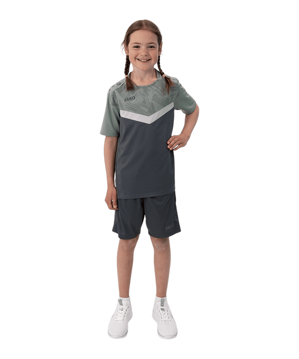 JAKO Iconic T-Shirt Kids Grau Grün F852 - grau