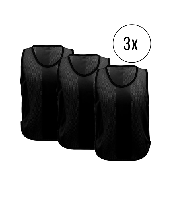 Cawila Trainingsleibchen UNI 3er Set Schwarz | Leibchen Fußball - schwarz
