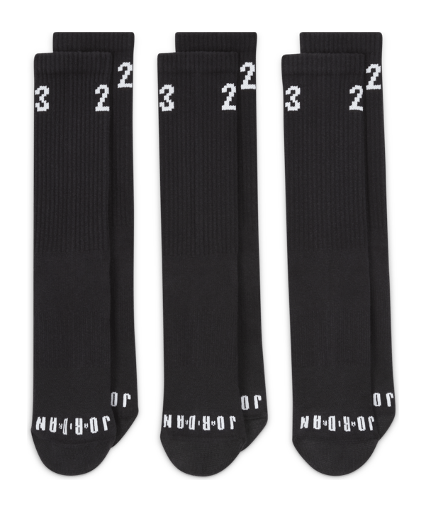 Jordan Essential Crew 3er Pack Socken Schwarz F010 - schwarz