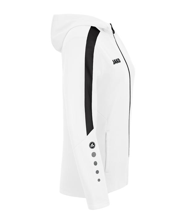 JAKO Power Kapuzenjacke Damen Weiss Schwarz F000 - weiss