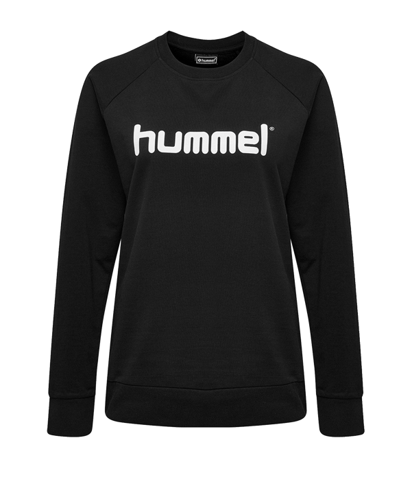 Hummel Cotton Logo Sweatshirt Damen Schwarz F2001 - schwarz