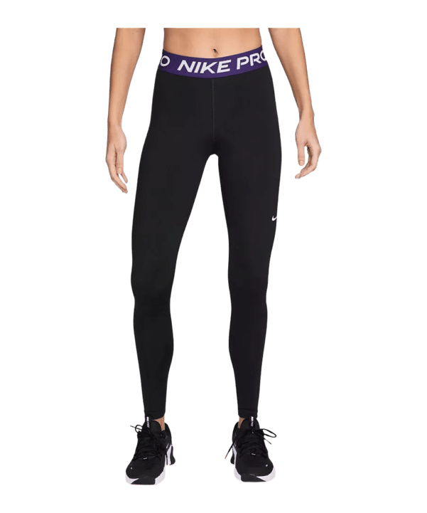 Nike Pro Mid Rise Legging Dames Zwart K025 - zwart