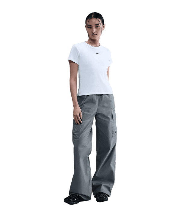 Nike NSW Rib T-Shirt Damen Weiß F100 - weiss